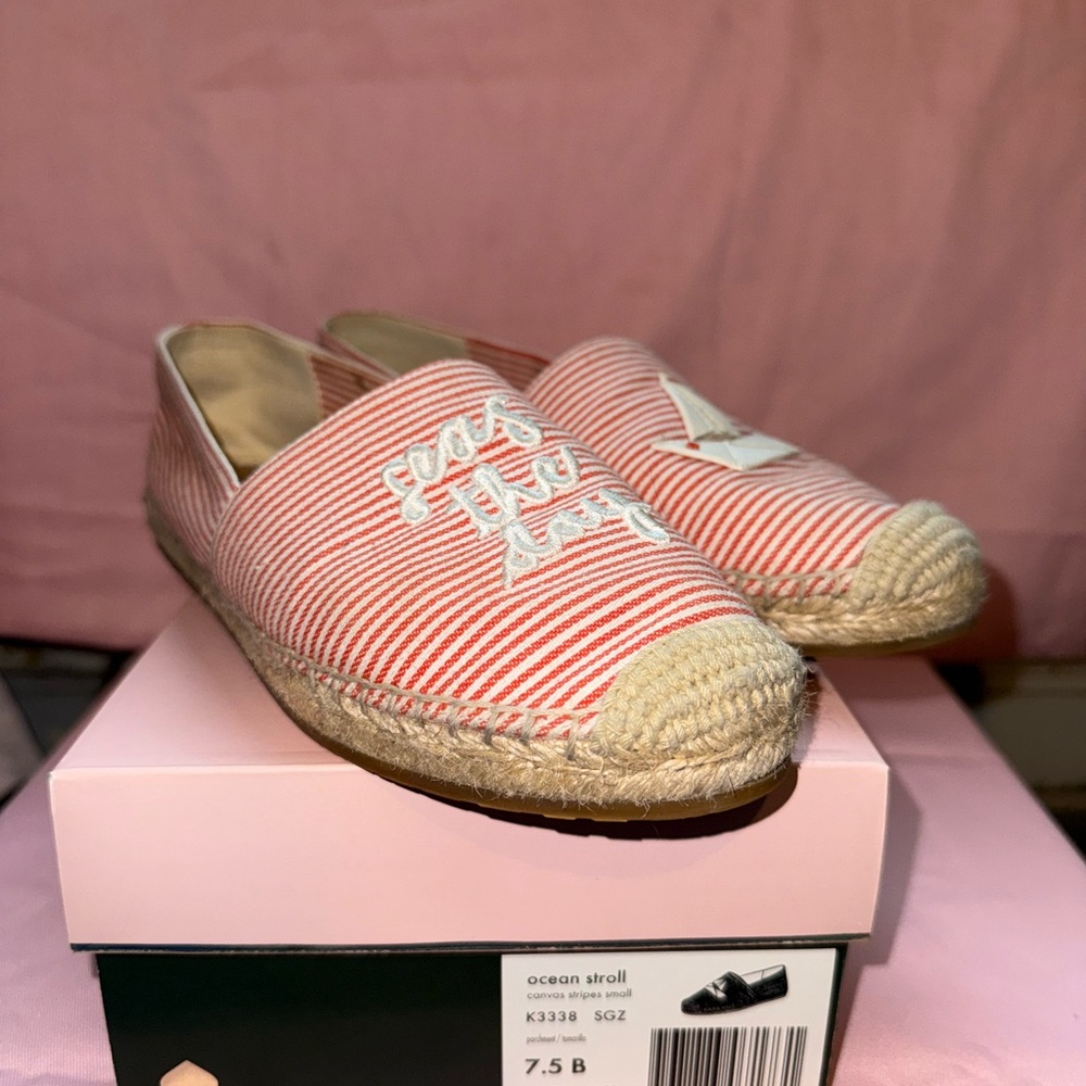 Kate Spade Red and White Espadrilles